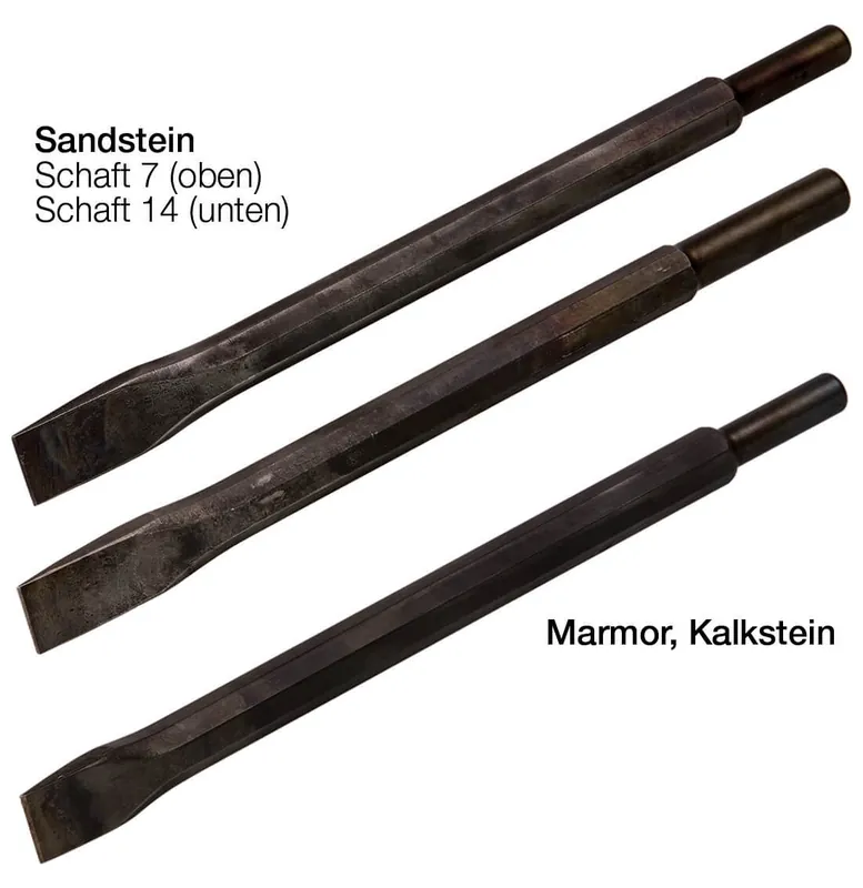 Schneller Versand J. König Druckluft-Beizeisen Sandstein, 18 mm, Schaftform 14