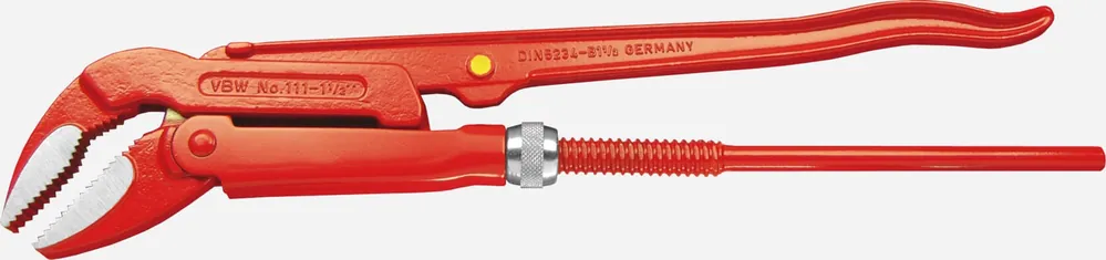Markenware VBW Eck-Rohrzange 45° rot lackiert, poliert Spannweite: 3 Zoll