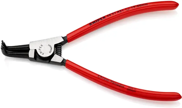 Bestpreis KNIPEX Sicherungsringzange 90° abgewinkelt für Wellen Größe: A 21
