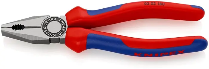 Zertifiziert KNIPEX Kombizange, mit Comfort-Griffen, Kopf poliert Länge: 180 mm