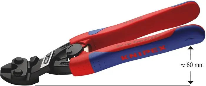 Wochenendangebot KNIPEX Kompaktbolzenschneider CoBolt 200 mm, Mehrkomponenten-Hülle, 20°, Form 2