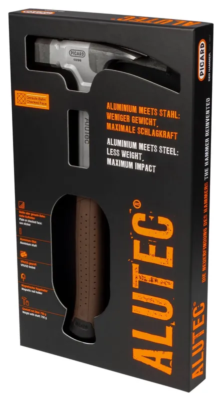 Sonderaktion Picard Latthammer AluTec®,Nagelhalter,2K-Griff,Einzelverp. Ausführung: glatte Bahn