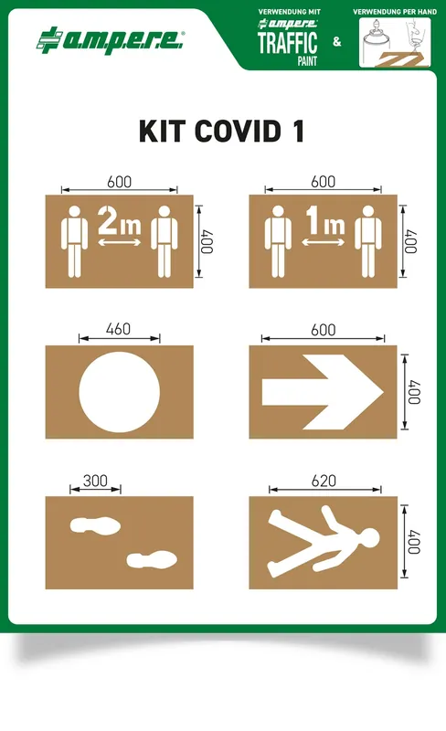 a.m.p.e.r.e. Schablonensatz KIT Covid, 6 Schablonen Sonderangebot