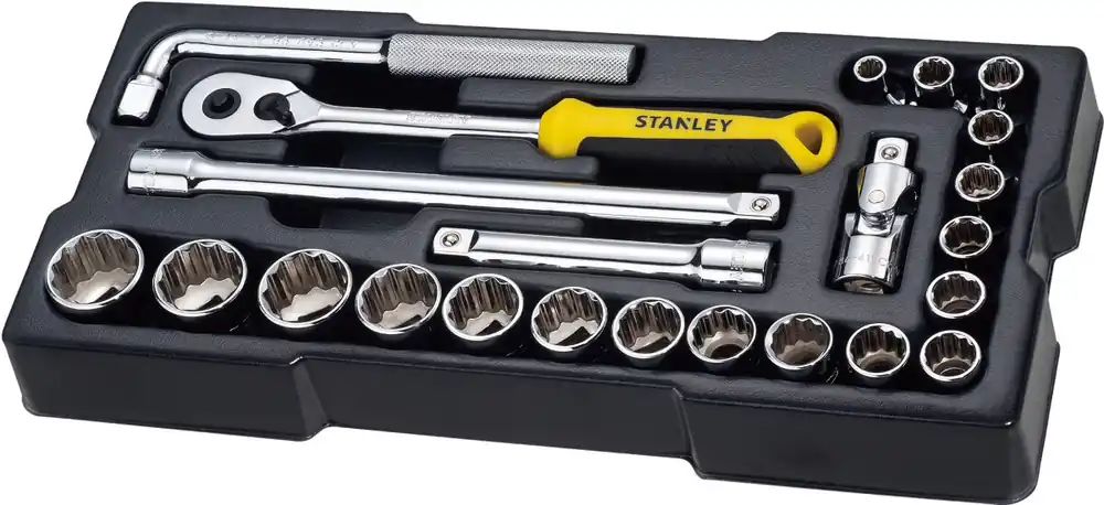 Bestseller STANLEY 1/2 Zoll Steckschlüssel 12-kant + Zubehör 1/2 Zoll, 23 teilig
