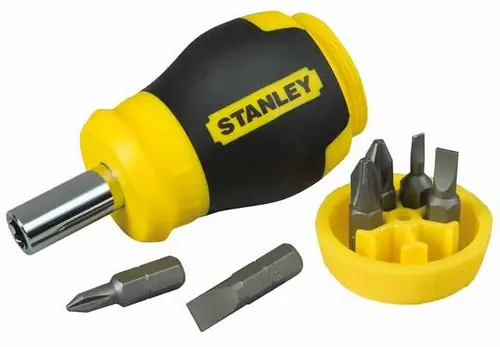 Bestpreis STANLEY Bit-Schraubendreher Stanley®, kurze Ausführung, mit 6 Bits
