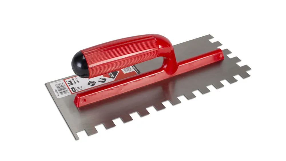 Top-Seller Rubi Glättekelle Stahl 280 mm gezahnt, Kunststoffgriff Größe: 12x12 mm