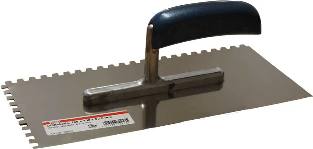 Geprüft KAUFMANN Glättekelle rostfrei gezahnt mit Holzheft Zahnung: 12 x 12 mm