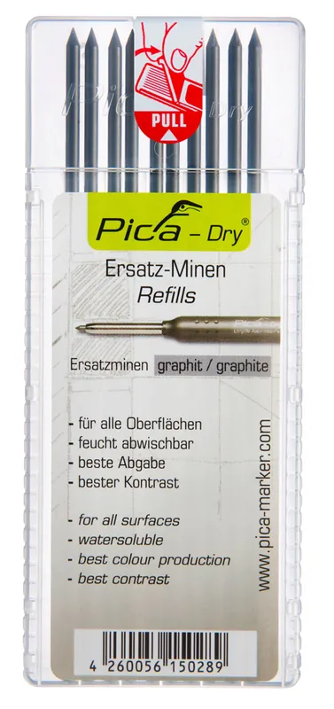 PICA Dry Ersatzminen grahit, wasserlöslich, im Etui, 10 Minen Preisknaller