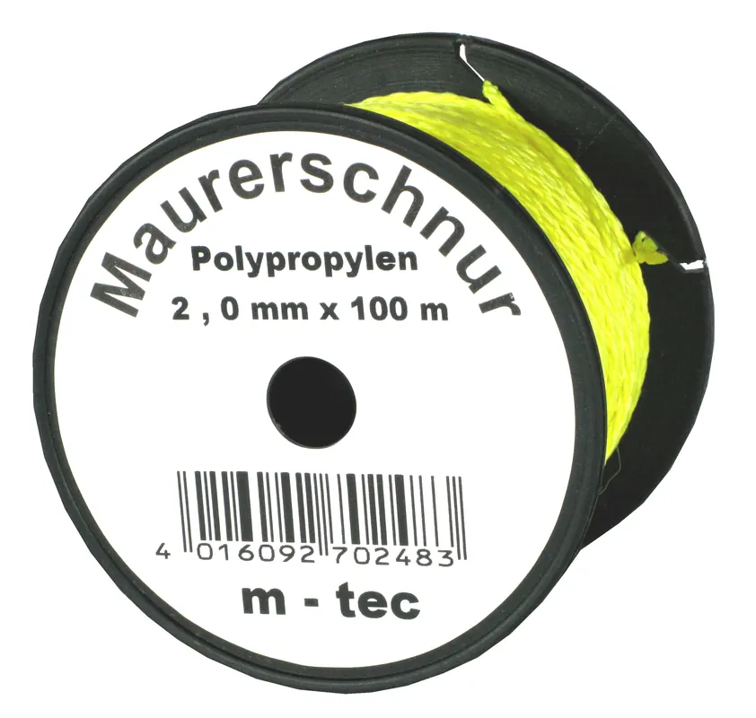 Zertifiziert profibau Lot-Maurerschnur Ø-2 mm, gelb-fl, Polypropylen, 50 m