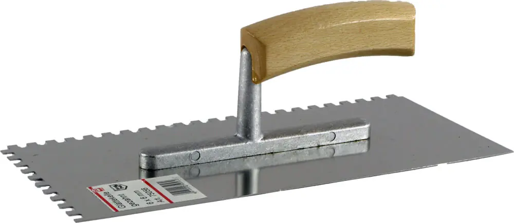 Top-Seller KAUFMANN Glättekelle rostfrei gezahnt, mit gebogenem Holzheft Zahnung: 6 x 6 mm