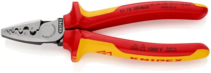 Aktuell KNIPEX Aderendhülsenzange VDE 180 mm poliert, Mehrkomponenten-Hüllen