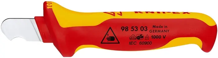 KNIPEX Abmantelungsmesser 155 mm, VDE Mehrkomponentengriff Highlight