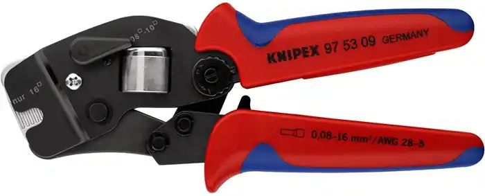 Zertifiziert KNIPEX Crimpzange 190 mm brüniert, Mehrkomponenten-Hülleün.2K-Hülle KNIPEX