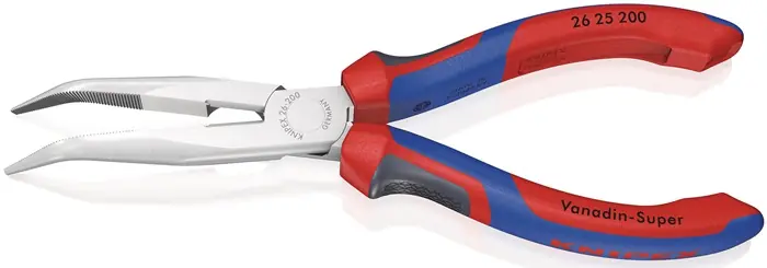 Top-Angebot KNIPEX Flachrundzange 200 mm verchromt, 40° gewinkelt, Comfort-Griff