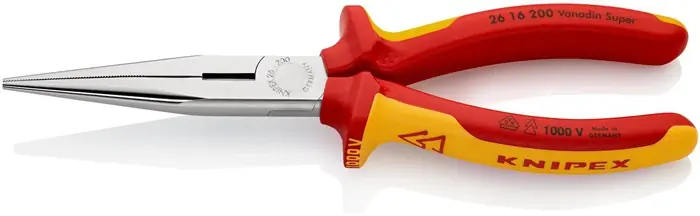 Knallerangebot KNIPEX Flachrundzange gerade, VDE, Mehrkomp.-Hüllen Länge: 200 mm