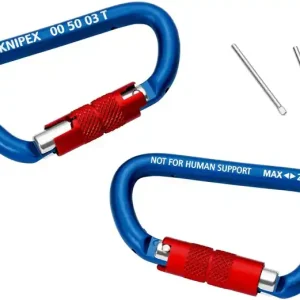 Aktuell KNIPEX Materialkarabiner 81 mm, mit Schraubverschlussbesch.KNIPEX
