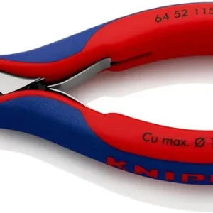Abverkauf KNIPEX Elektronik-Vornschneider 115 mm, Form 5, spiegelpoliert, Mehrkomponenten-Hüllen