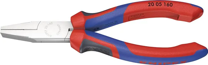Zertifiziert KNIPEX Flachzange DIN ISO 5745, 160 mm verchromt, mit Comfort-Griff