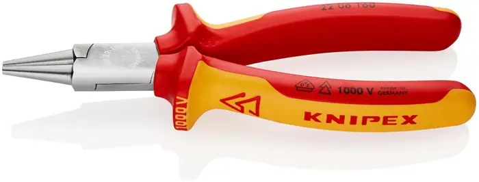 Direkt Vom Hersteller KNIPEX Rundzange 160 mm verchromt, VDE, Mehrkomponenten-Hüllen