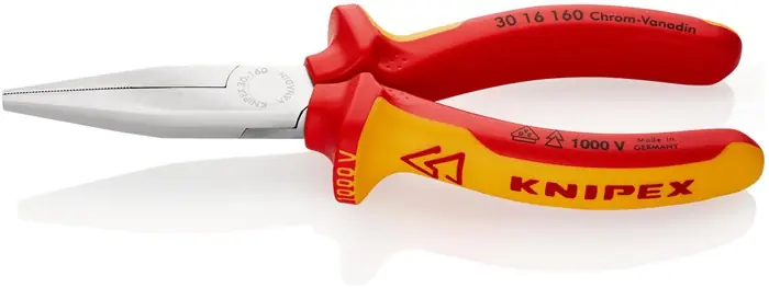 Knallerangebot KNIPEX Langbeckzange 160 mm, Form 1, Kopf verchromt, VDE, Mehrkomponenten-Hüllen