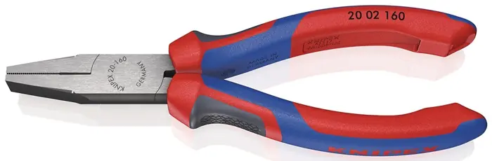 Zertifiziert KNIPEX Flachzange 160 mm, Kopf poliert, schwarz atramentiert, Comfort-Griff