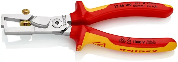 KNIPEX Abisolierzange StriX 180 mm VDE verchromt, Mehrkomponenten-Hüllen Echt