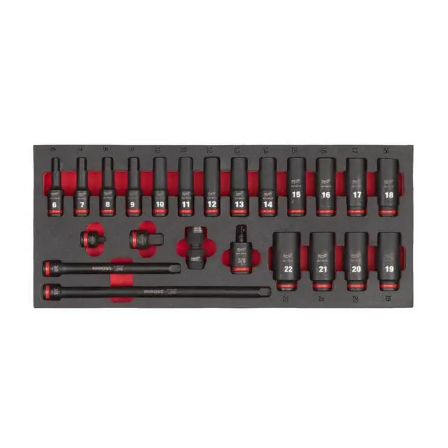 Abverkauf Milwaukee Einlage 23-teilig für 3/8 Zoll SHOCKWAVE Schlagnüsse lang