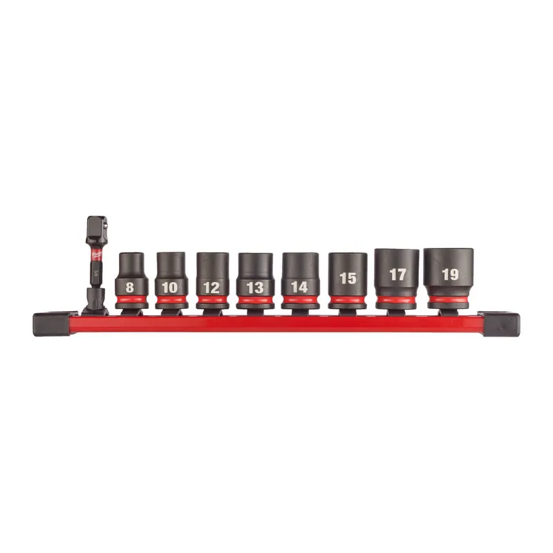 Kracherpreis Milwaukee SHOCKWAVE™ Schlagnuss-Set 3/8 Zoll kurz 9-teilig auf Schiene