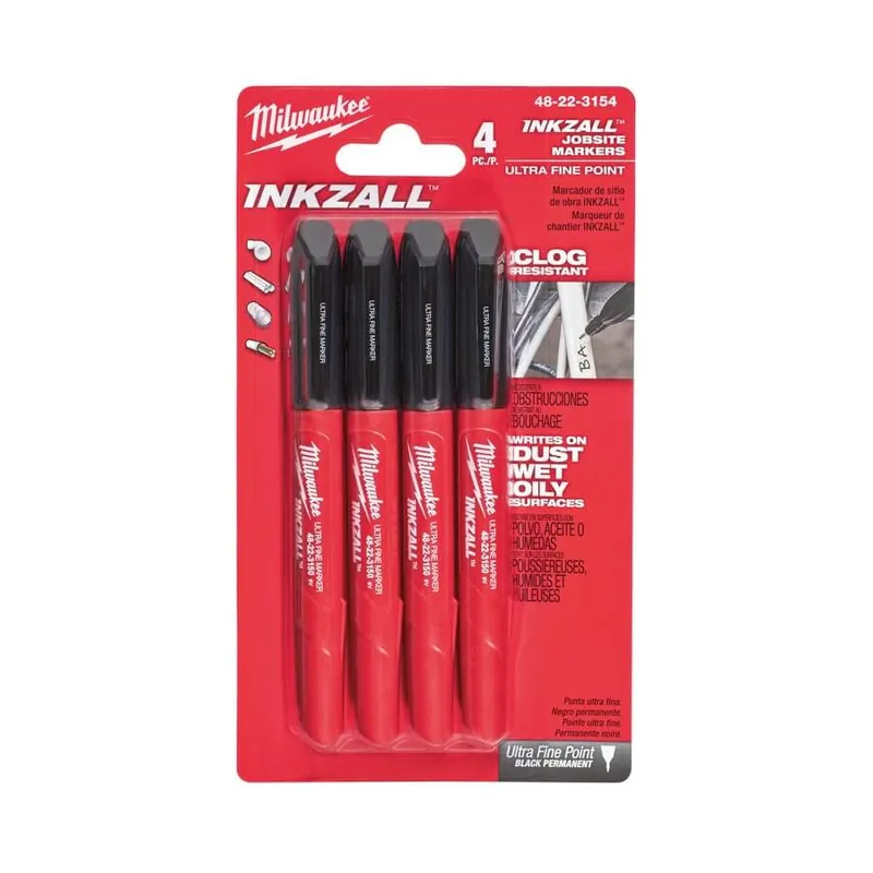Milwaukee INKZALL Marker fein, schwarz, 4 Stück Top-Angebot