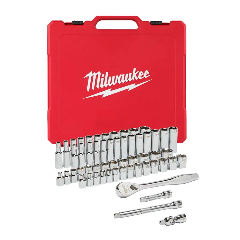 Solange Der Vorrat Reicht Milwaukee Ratschen- und Steckschlüsseleinsatz-Set 56-teilig 3/8 Zoll imperial & metrisch