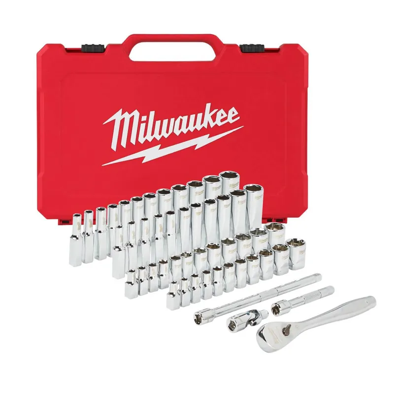 Abverkauf Milwaukee Ratschen- und Steckschlüsseleinsatz-Set 50-teilig 1/4 Zoll imperial & metrisch