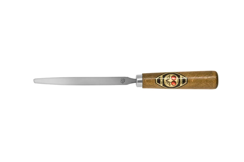 Top-Preis Kirschen Ziehklingenstahl dreikant, mit Holzheft, 120 mm