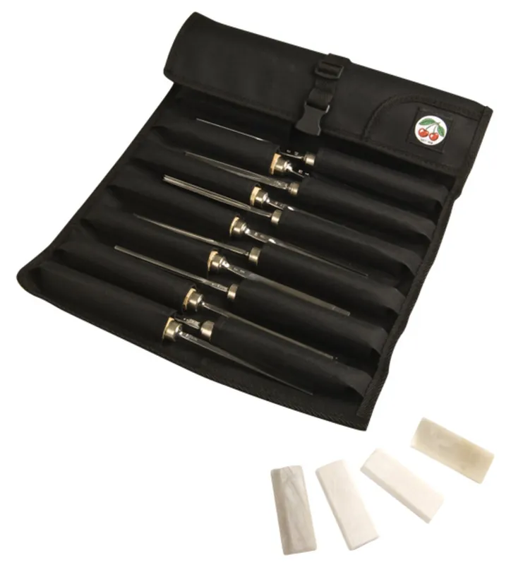 Kirschen Bildhauerbeitelsatz 14-teilig, in Mikrofaserrolltasche Markenprodukt
