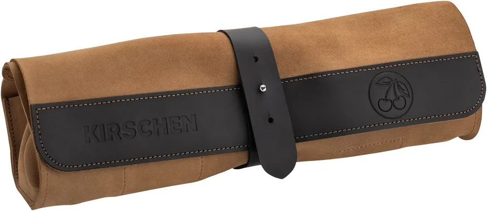 Solange Der Vorrat Reicht Kirschen Veloursleder-Rolltasche NERO für Zimmermannsbeitel, leer