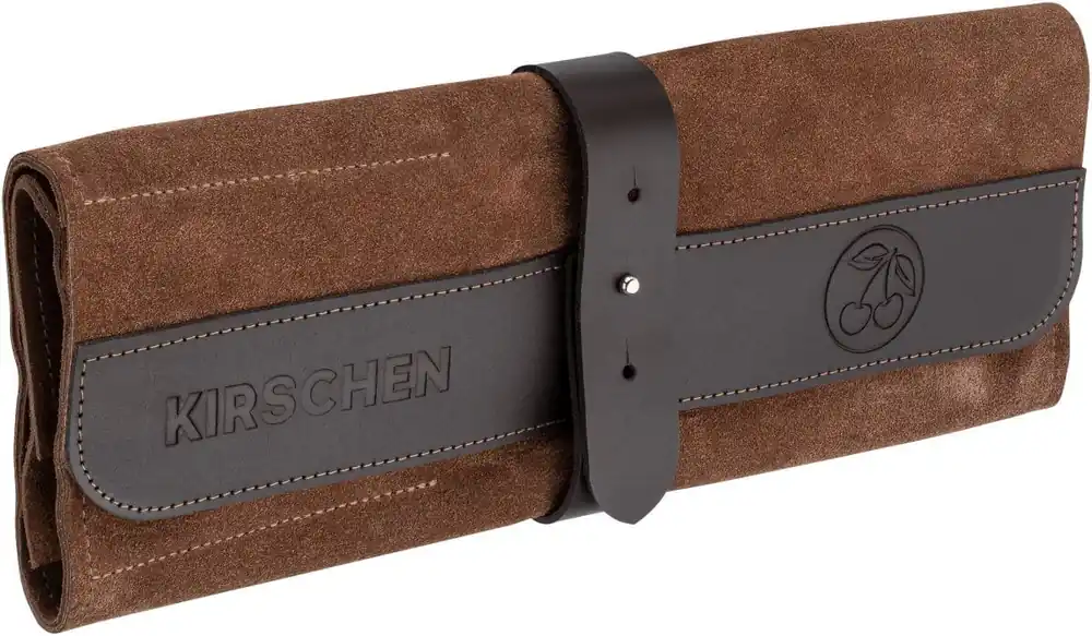 Abverkauf Kirschen Veloursleder-Rolltasche, leer, 12-teilig, 12 Fächer