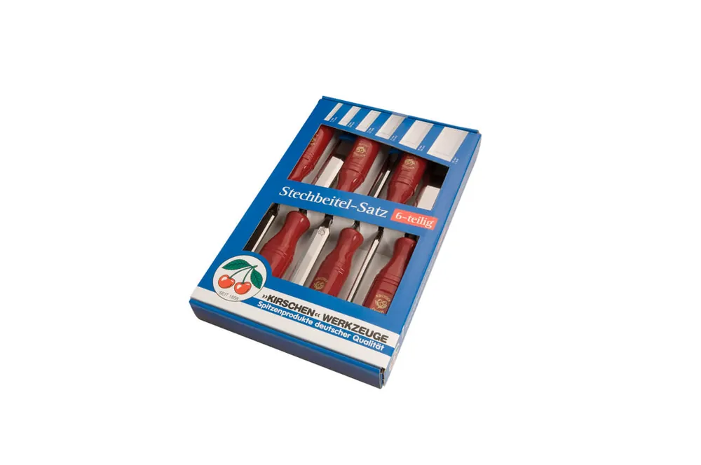 Kirschen Stechbeitelsatz 6-teilig, mit Plastikheft, im SB-Karton Top-Angebot