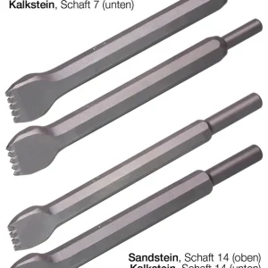 Neue Ware J. König Druckluft-Zahneisen REXID Sandstein Zähne flach, 7 Schneidenbreite: 22 mm