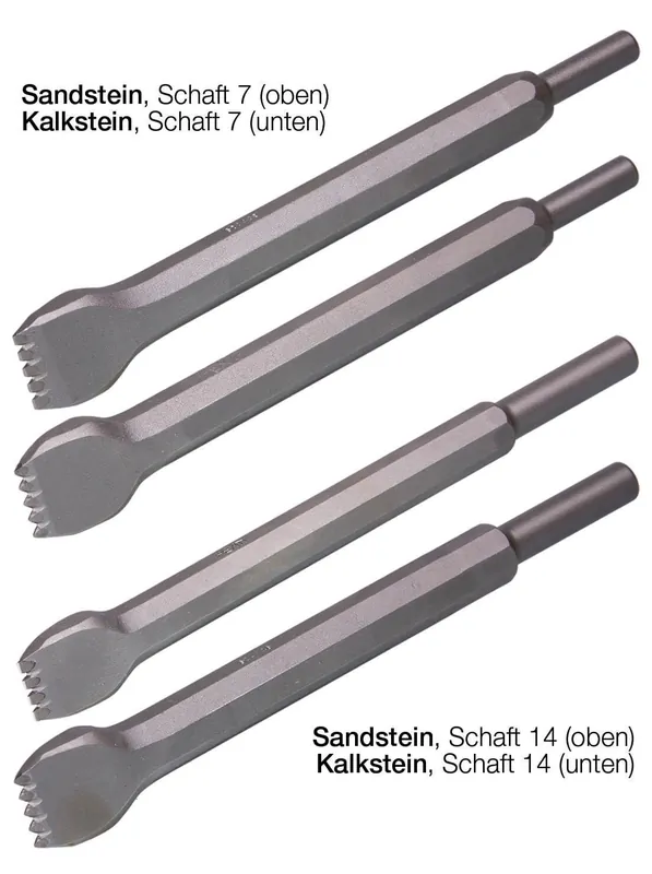 Neue Ware J. König Druckluft-Zahneisen REXID Sandstein Zähne flach, 7 Schneidenbreite: 22 mm