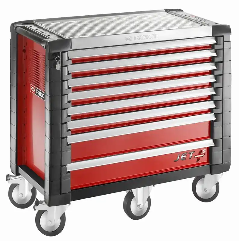 Nur Heute FACOM Werkstattwagen SPOTLIGHT rot 16 Module für PKW, 146-tlg Farbe: rot