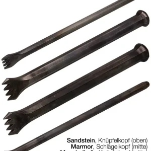 J. König Zahneisen Marmor/Kalkstein, Achtkant  Größe: 25 x 16 mm, 5 Zähne Kracherpreis