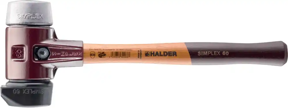 HALDER Simplex-Schonhammer Gummi / Weichmetall, Ø 80 mm, kurzer Stiel, Standfuß Angebot