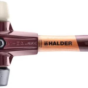 HALDER Simplex-Schonhammer Gummi / Nylon, Ø 80 mm, kurzer Stiel, mit Standfuß Zertifiziert