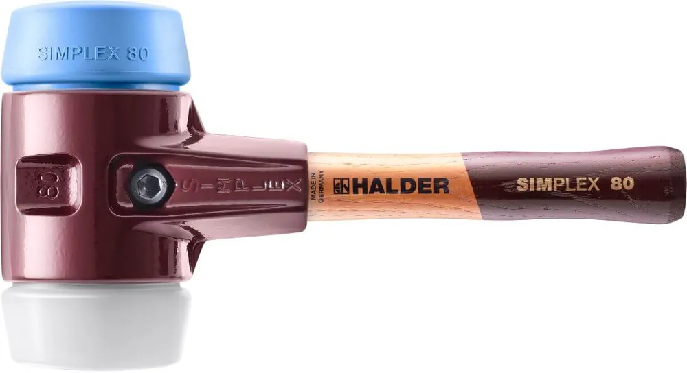 Ausverkauf HALDER Simplex-Schonhammer TPE-soft / Superplastik, Ø 80 mm, kurzer Stiel