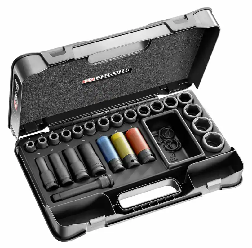 Zertifiziert FACOM IMPACT-Steckschlüssel 1/2 Zoll, Set 27-tlg