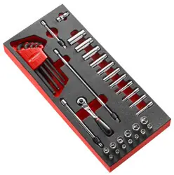 Top-Seller FACOM Modul mit 6-kant Steckschlüsseln 1/4 Zoll, Schaumstoffeinlage