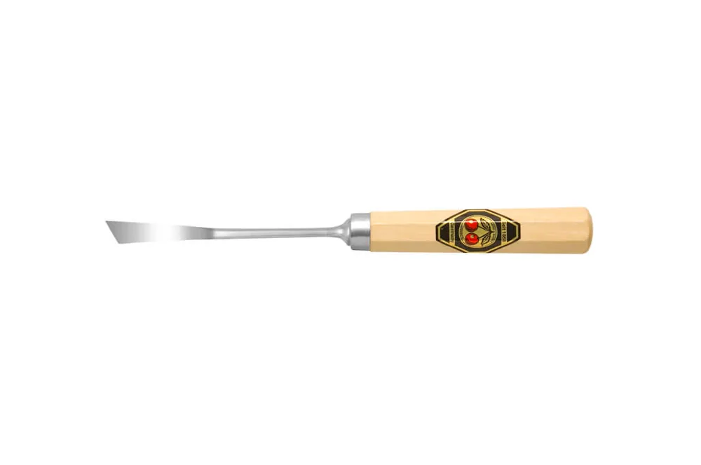 Finale Aktion Kirschen Bildhauerbeitel gekröpft, linksschräg, Stich 4 Breite: 12 mm