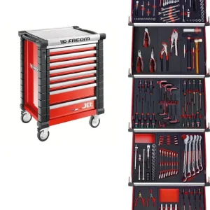 Saisonangebot FACOM Werkstattwagen JET 8 Schubladen rot, 175-tlg