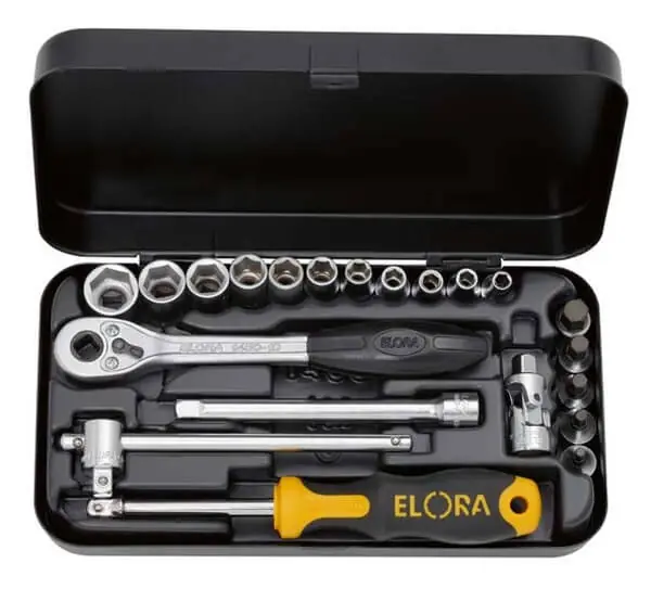 Aktuell ELORA Steckschlüssel-Satz 1/4 20-teilig ELORA-1400-IMU 4 - 13 mm / IN 3 - 8 mm