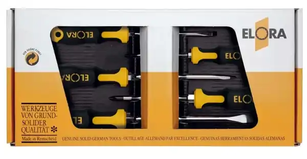 Top-Seller ELORA Schraubendreher-Satz 5-teilig ELORA-581 S5-K Schlitz + Supa-Pozidriv