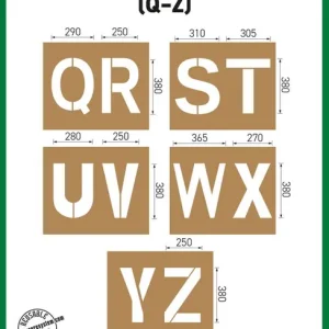 a.m.p.e.r.e. Schablonensatz KIT XL Buchstaben Q-Z, 5 Schablonen Geprüft